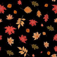 ilustração em vetor abstrato outono sem costura de fundo com folhas caindo