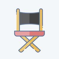 ícone diretor cadeira. relacionado para entretenimento símbolo. rabisco estilo. simples Projeto ilustração vetor