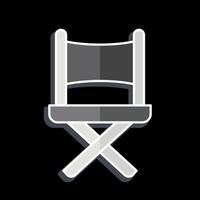 ícone diretor cadeira. relacionado para entretenimento símbolo. lustroso estilo. simples Projeto ilustração vetor