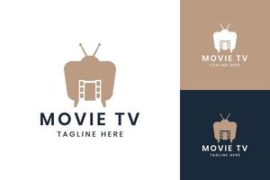 filme televisão design do logotipo do espaço negativo vetor