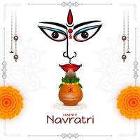 feliz navratri indiano deusa adoração festival celebração fundo vetor