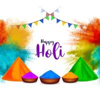 feliz holi cultural indiano festival colorida cumprimento cartão vetor