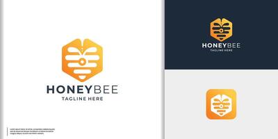 Prêmio favo de mel logotipo Projeto. inspiração querida abelha moderno conceito com gradiente cor branding. vetor