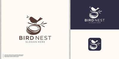 pássaro ninho logotipo. vetor ilustração logotipo Projeto do pássaros em uma ninho. adequado para qualquer logotipo companhia