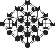 quantum contornos elegante ícone apresentando abstrato geométrico formas dentro vetor abstrato matriz vetor logotipo com dinâmico Preto geométrico formas