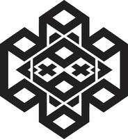 dinâmico simetria monocromático logotipo apresentando abstrato geométrico formas dentro vetor forma fusão vetor logotipo Projeto com abstrato Preto geométrico formulários