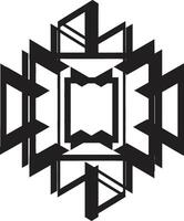 quantum contornos lustroso emblema exibindo abstrato geométrico forma dentro vetor abstrato elegância Preto ícone com vetor logotipo e abstrato geométrico formulários