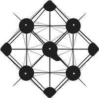 geométrico zênite abstrato Preto vetor logotipo Projeto com dinâmico formas etéreo equilíbrio lustroso Preto logotipo apresentando abstrato geométrico formulários dentro vetor