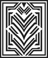 deco noir elegante Preto vetor logotipo com arte deco quadro, Armação Projeto lustroso simetria monocromático ícone exibindo arte deco quadro, Armação dentro vetor