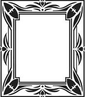 luxo fusão monocromático elegância dentro vetor logotipo com arte deco quadro, Armação floral elegância Preto vetor logotipo Projeto com botânico floresce