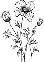 infinito flores elegante emblema com vetor logotipo dentro Preto Eterno jardim chique Preto ícone ilustrando botânico florais