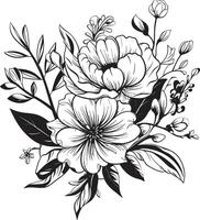 infinito flores elegante emblema com vetor logotipo dentro Preto Eterno jardim chique Preto ícone ilustrando botânico florais