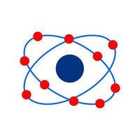 ícone do átomo. átomo com conceito de elétrons giratórios. vetor