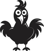 galo esplendor lustroso monocromático frango emblema dentro Preto emplumado florescer elegante vetor logotipo para aves de capoeira felicidade