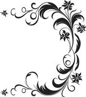 fantasioso floresce chique vetor ícone apresentando rabisco decorativo elementos sofisticado redemoinhos lustroso Preto emblema com rabisco decorações