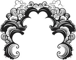 chique complexidade à moda logotipo Projeto com Preto rabisco decorações turbilhão do caprichoso elegante decorativo elemento dentro lustroso Preto vetor