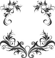 fantasioso floresce à moda vetor ícone apresentando rabisco decorativo quadro, Armação sofisticado redemoinhos lustroso Preto emblema com ornamentado decorativo quadro, Armação