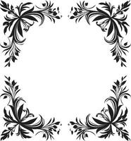 rabisco deleite à moda Preto logotipo Projeto com decorativo quadro, Armação elemento ornamental opulência lustroso ícone exibindo Preto rabisco decorativo quadro, Armação vetor