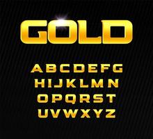 alfabeto dourado. letras de título em negrito com serifa. fonte moderna para design de produto premium. letras de ouro do vetor. vetor