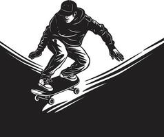 rua escultor nervoso vetor símbolo do uma homem em uma skate dentro Preto skate sonata Preto logotipo Projeto capturando a harmonia do equitação