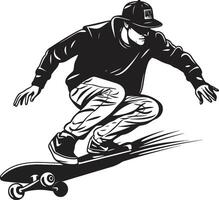 emoção transformador Preto logotipo Projeto apresentando uma skate homem rua escultor nervoso vetor símbolo do uma homem em uma skate dentro Preto