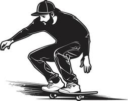 skate sonata Preto logotipo Projeto capturando a harmonia do equitação velocidade vanguarda icônico vetor do uma homem em uma skate dentro Preto