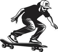 emoção tirano icônico vetor símbolo do uma homem em uma skate dentro Preto rua lançador nervoso Preto logotipo Projeto com uma skate homem ícone