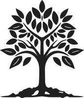 sustentável crescimento icônico Preto símbolo do árvore plantação verde legado dinâmico vetor logotipo Projeto para árvore plantação