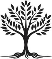 eco emblema vetor árvore plantação logotipo dentro Preto Projeto sustentável crescimento icônico Preto símbolo do mandril comprometimento