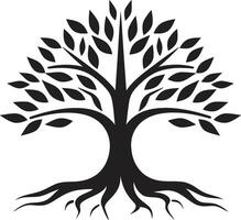 mandril afeição lustroso vetor ícone significando árvore plantação naturezas marca Preto logotipo com vetor árvore plantação símbolo