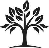 eco emblema vetor árvore plantação logotipo dentro Preto logotipo Projeto sustentável crescimento icônico Preto símbolo do árvore plantação