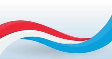 luxemburgo, agitando a bandeira nacional. forma incomum moderna. modelo de design para decoração de panfleto e cartão, cartaz, banner e logotipo. ilustração isolada do vetor. vetor