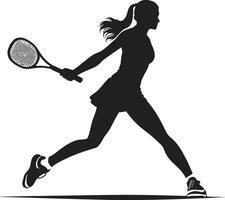 elegante enigma vetor logotipo para mulheres tênis jogadoras esmagar serenidade tênis jogador ícone dentro vetor tranquilidade