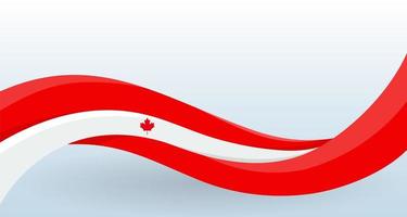 Canadá acenando a bandeira nacional. forma incomum moderna. modelo de design para decoração de panfleto e cartão, cartaz, banner e logotipo. ilustração isolada do vetor. vetor