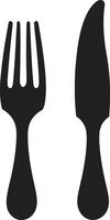 artístico talheres emblema vetor logotipo para à moda jantar símbolo bem jantar marca garfo e faca vetor ícone para culinária classe