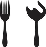 bem jantar marca garfo e faca vetor ícone para culinária classe talheres elegância crista vetor Projeto para à moda culinária representação