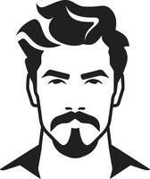 áspero resiliência insígnia vetor Projeto para Forte masculino face logotipo artístico fascinar crachá masculino face vetor ícone com criativo talento