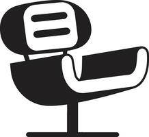 urbano elegância crista à moda cadeira ícone dentro vetor logotipo para relaxamento minimalista retiro crachá lustroso salão cadeira vetor Projeto para calma espaços