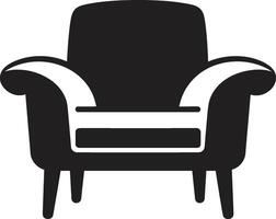 tranquilo tendências crista moderno relaxante cadeira vetor ícone para calma espaços urbano elegância crachá vetor logotipo para à moda salão cadeira Projeto