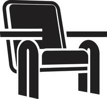 relaxamento refúgio insígnia vetor Projeto para moderno acolhedor salão cadeira chique conforto crista moderno relaxante cadeira vetor ícone para elegante espaços