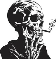 clássico Cohiba crista fumar cavalheiro esqueleto vetor logotipo para Eterno charme vintage vapor crachá vetor Projeto para fumar cavalheiro ícone com retro elegância