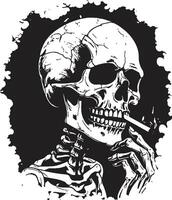 retro trégua insígnia elegante esqueleto vetor Projeto para fumar cavalheiro ícone vintage voga crista fumar esqueleto vetor logotipo para à moda branding