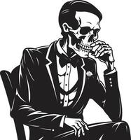 charuto salão crachá fumar esqueleto vetor logotipo para vintage charme velho mundo opulência insígnia vetor Projeto para fumar cavalheiro ícone com clássico sofisticação