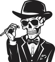 clássico Cohiba crista fumar cavalheiro esqueleto vetor logotipo para Eterno charme vintage vapor crachá vetor Projeto para fumar cavalheiro ícone com retro elegância