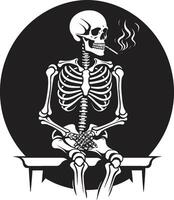 refinado relíquia crista vetor Projeto para elegante fumar cavalheiro ícone charuto salão crachá fumar esqueleto vetor logotipo para vintage charme