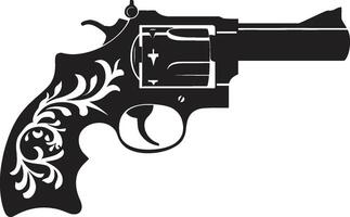contemporâneo calibre crista elegante revólver Projeto para icônico branding na moda desencadear crachá moderno revólver ícone para impactante estilo vetor