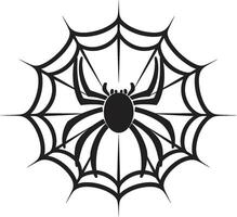 oito de pernas majestade crachá elegante aranha e rede vetor para gracioso Projeto arrepiante rastejante insígnia assustador aranha logotipo com intrincado rede para intriga