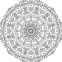 padrão circular em forma de mandala para henna, mehndi, tatuagem, decoração. ornamento decorativo em estilo oriental étnico. página do livro para colorir. vetor