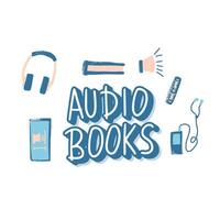 conjunto do audio livros símbolos. vetor ilustração.