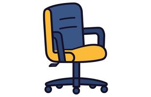 escritório cadeiras vetor ilustração, escritório cadeira ou escrivaninha cadeira dentro vários pontos do Visão ilustração